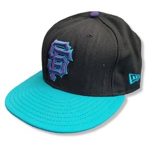 New Era San Francisco Fitted Hat 7 1/4 black/turquoise/purple